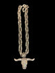 Alice Rhinestone Longhorn Skull Necklace