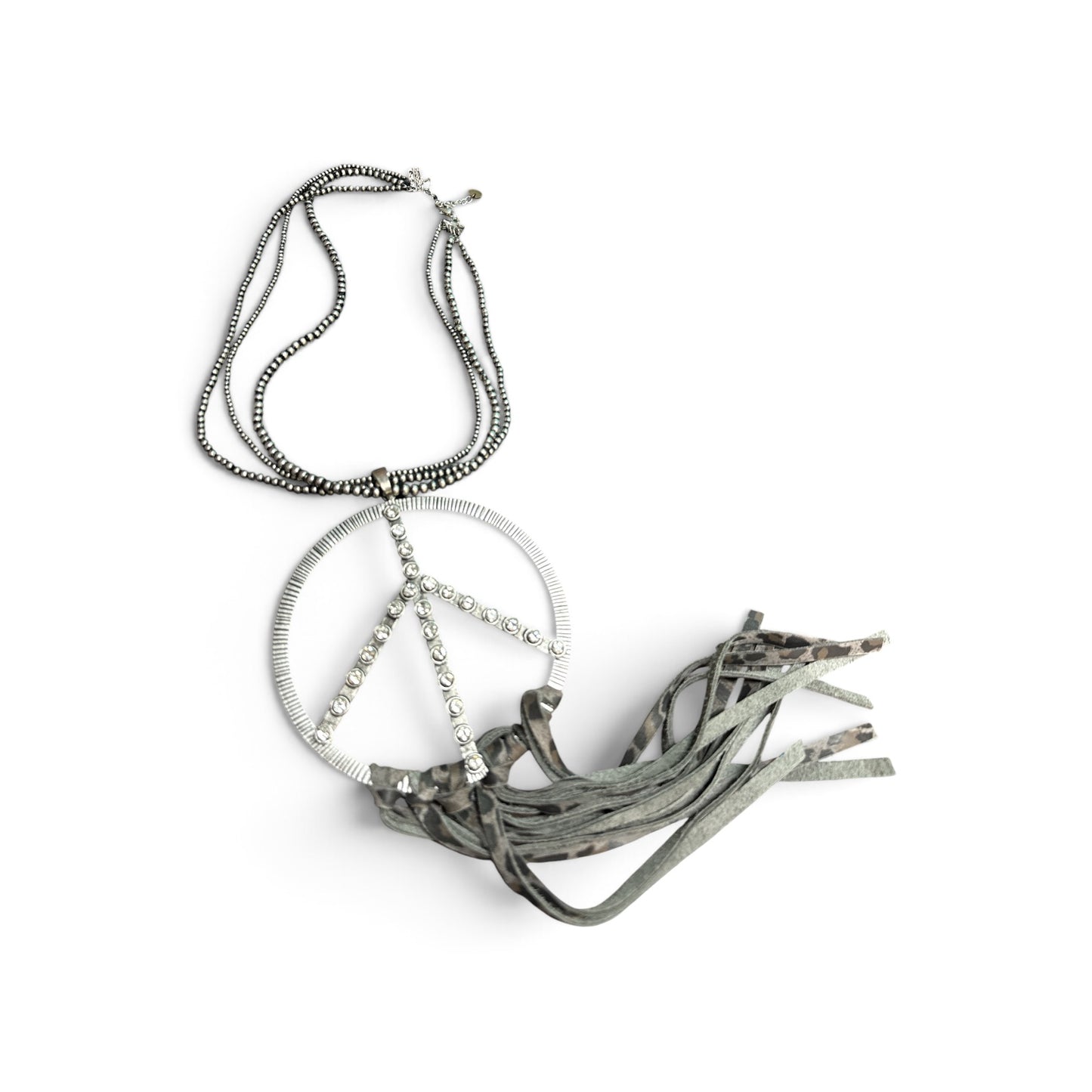 a rare bird Peace Fringe Necklace
