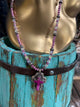 A Rare Bird Amethyst Crystal Cross Necklace