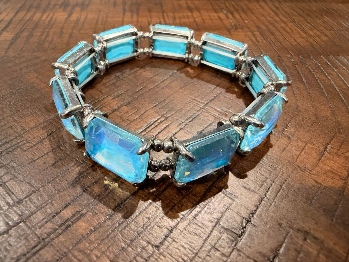 Aqua silver bracelet