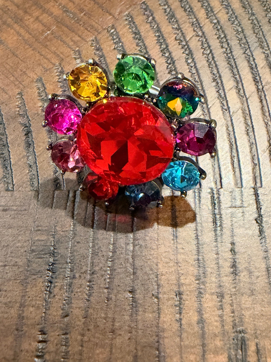 Alice flower statement ring - Red / Multicolor