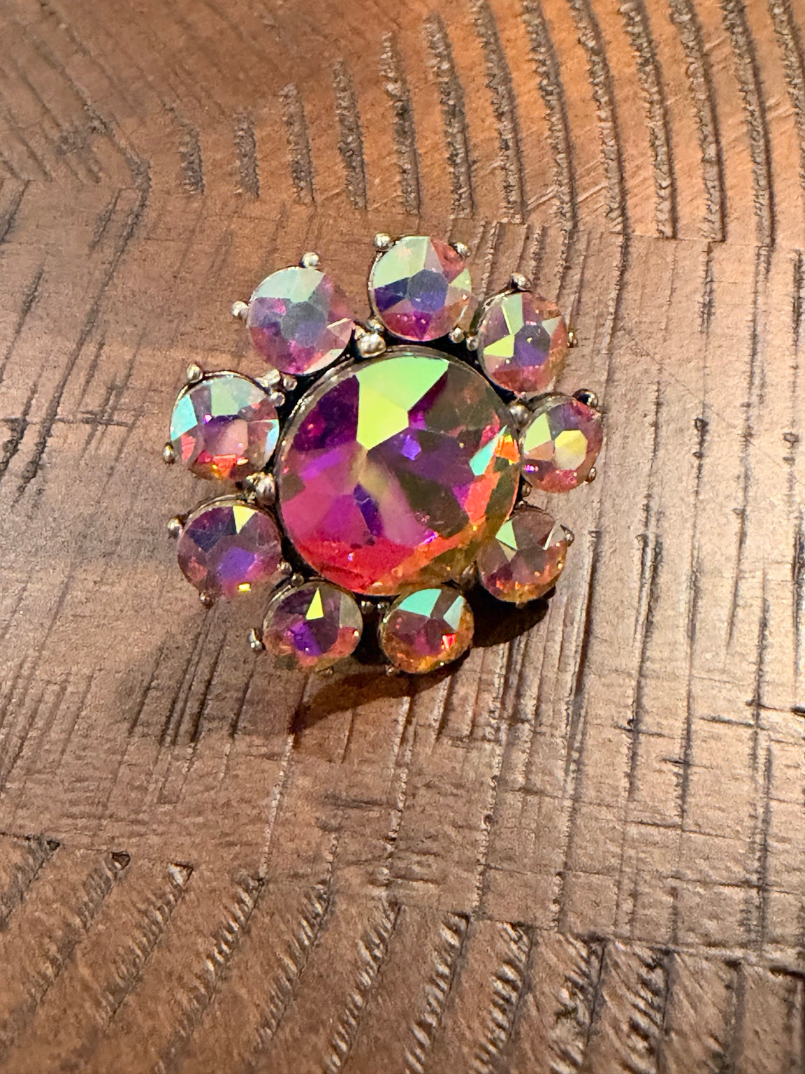 Alice flower statement ring - Pink Aurora