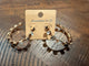 Alice gold-tone open hoop earrings with black, smoky gray, clear and opal-look stones