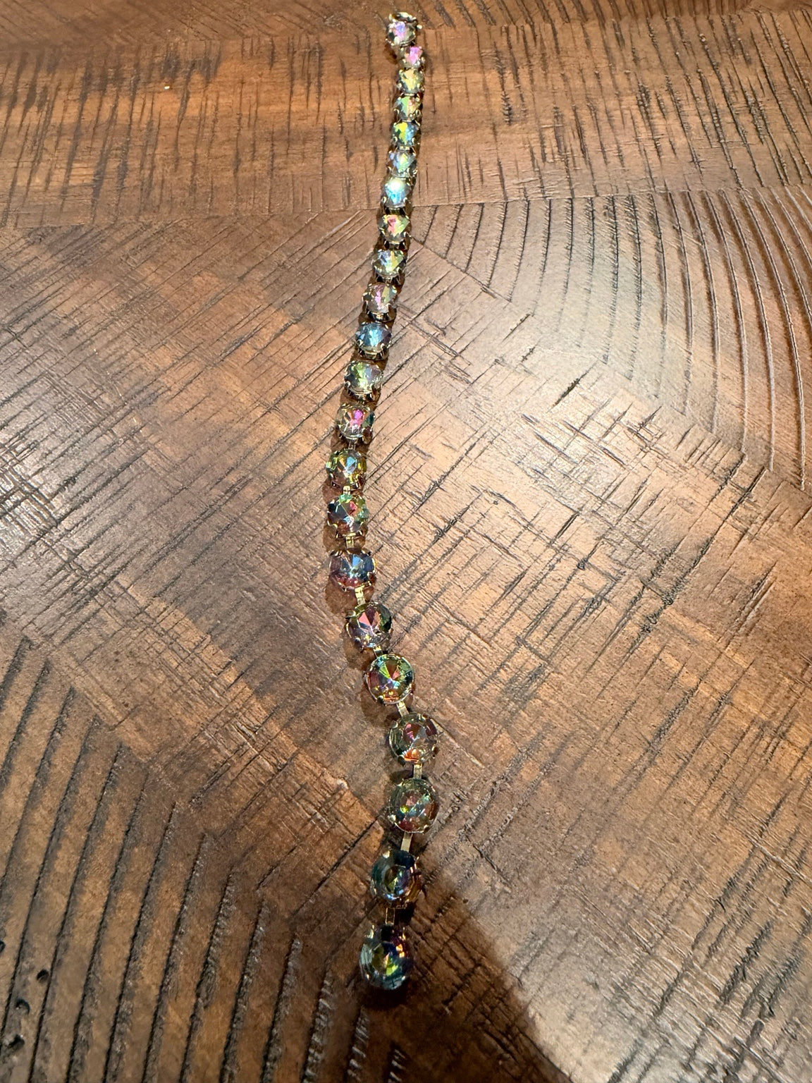 Alice crystal lariat necklace in Smoky Iridescent