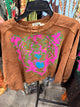 Rust neon tiger graphic sweatshirt front