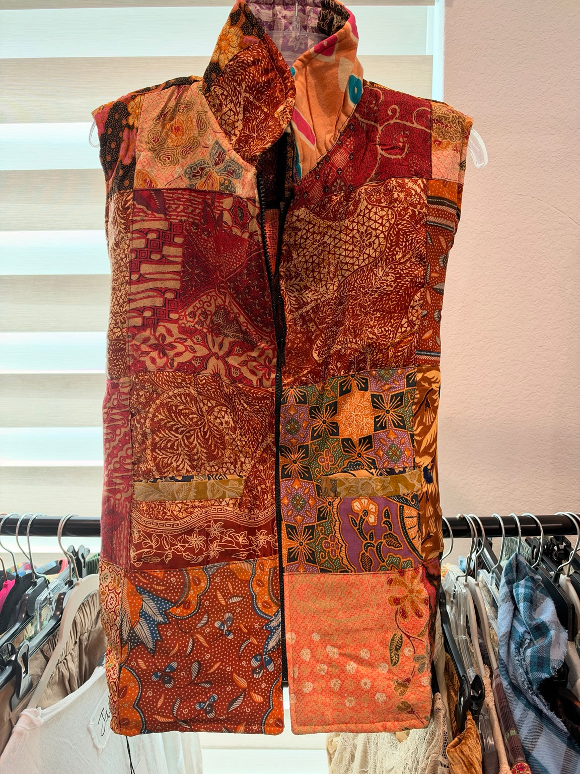 Jaded Gypsy Patchwork Soul Vest A - Amber Spice front