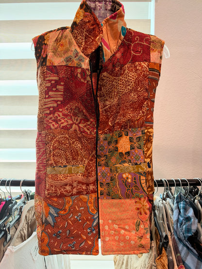 Jaded Gypsy Patchwork Soul Vest A - Amber Spice front