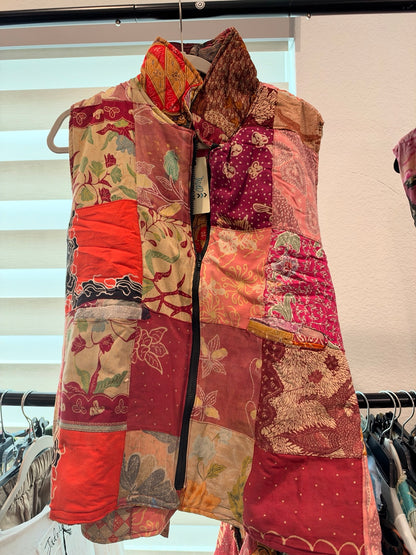 Jaded Gypsy Patchwork Soul Vest B - Rose Garden front
