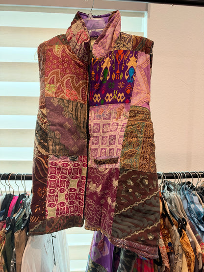 Jaded Gypsy Patchwork Soul Vest D - Plum Poetry front