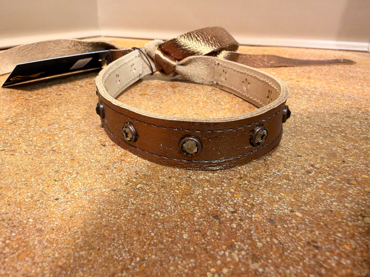 Kurtman Wild at Heart leather tie choker — Bronze / Smoky