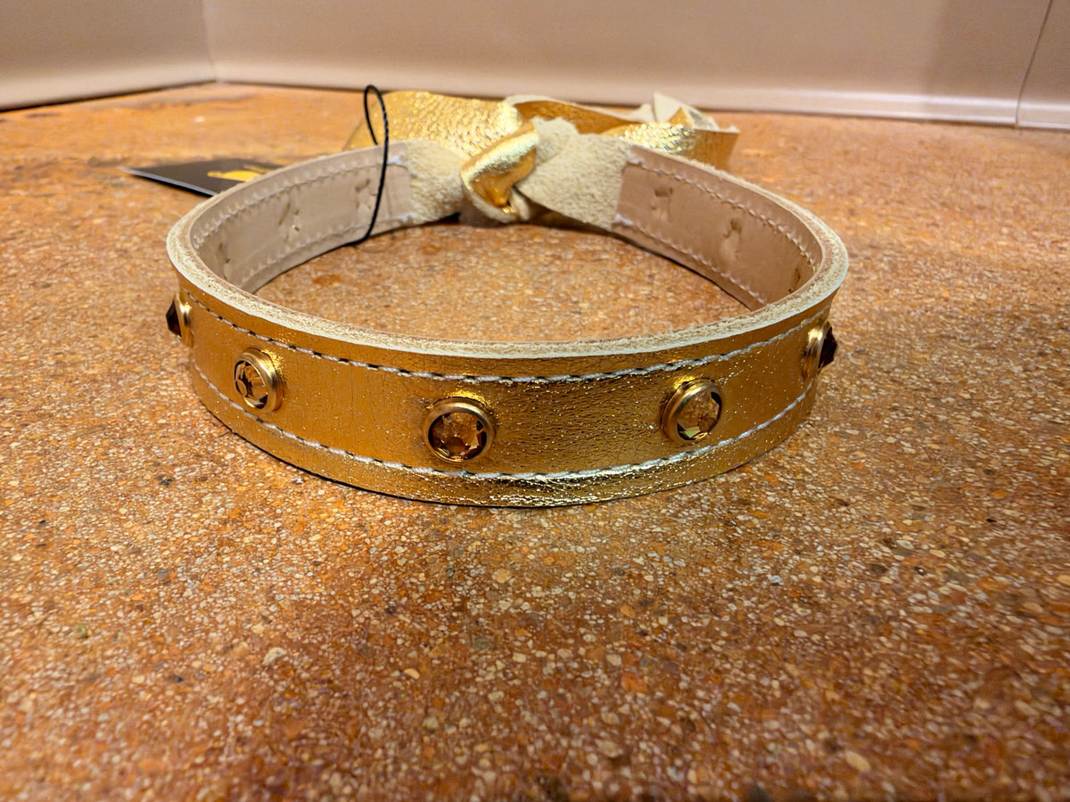 Kurtman Wild at Heart leather tie choker — Gold / Golden