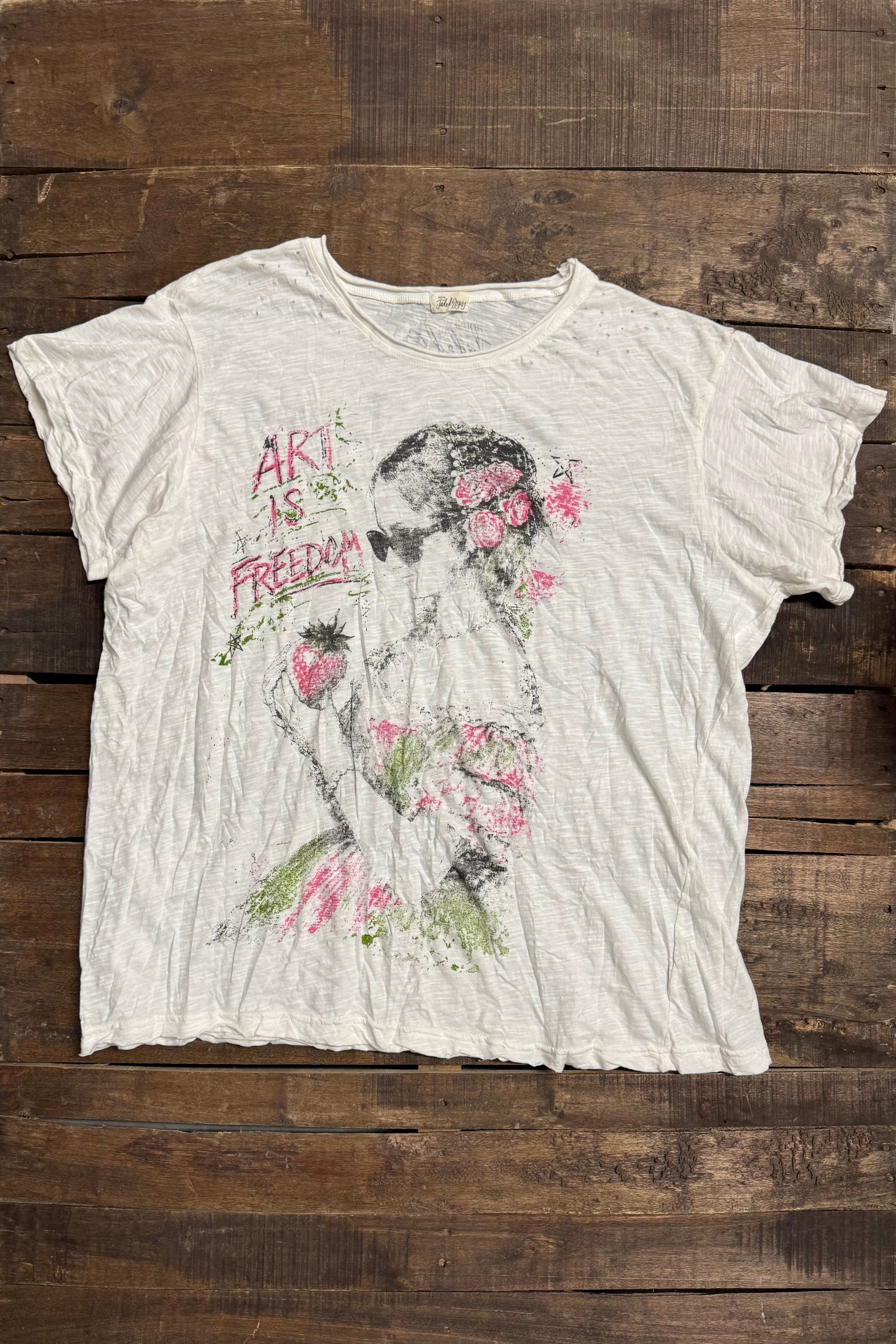 Art Is Freedom tee - back with inspirational text