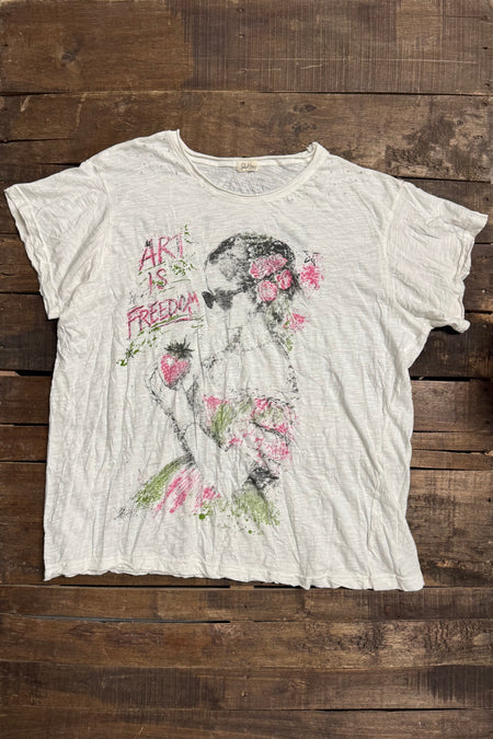 Art Is Freedom tee - back with inspirational text