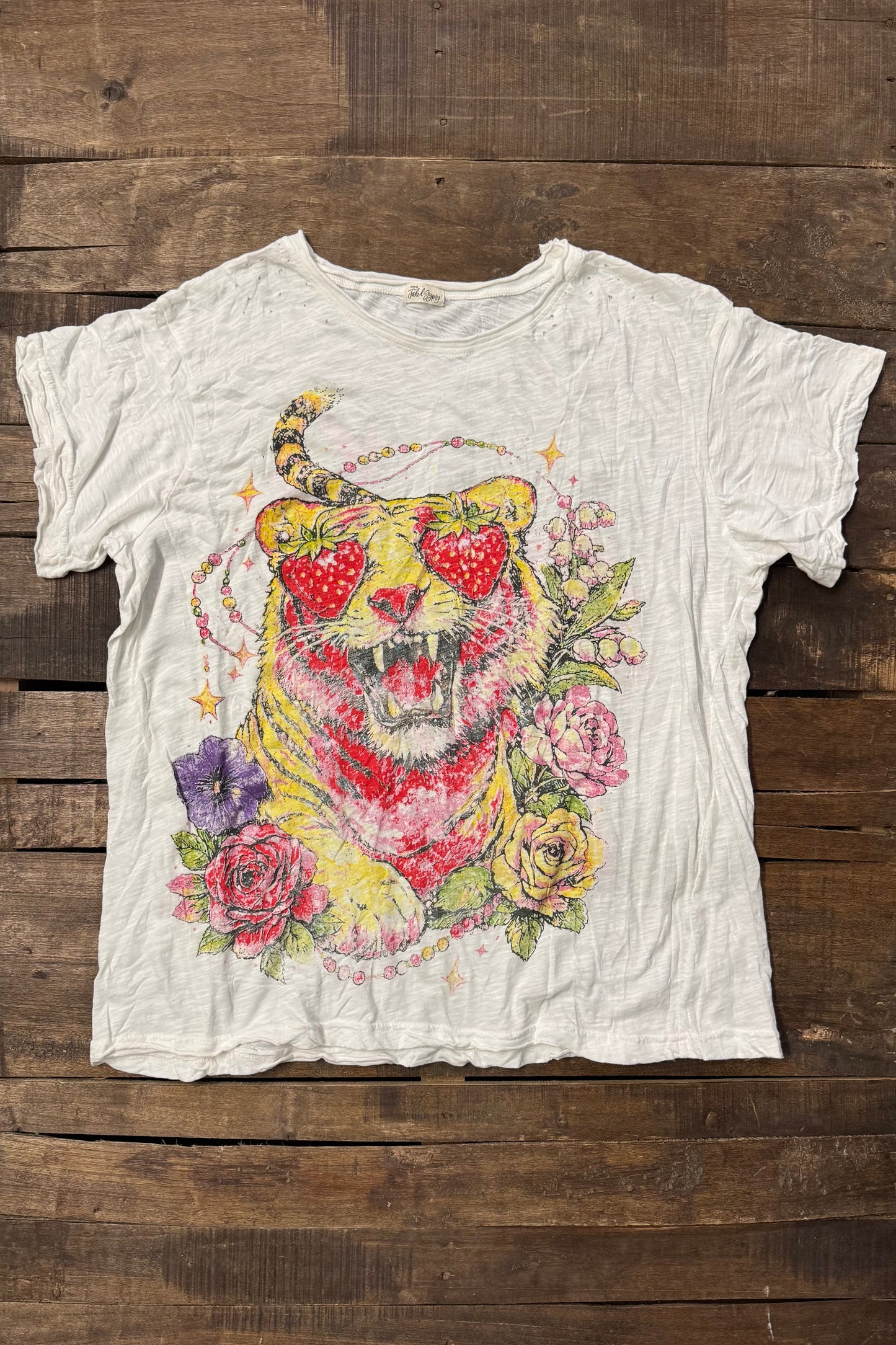 House of Jaded Gypsy Worn and Weathered Tee - Tigers Love
