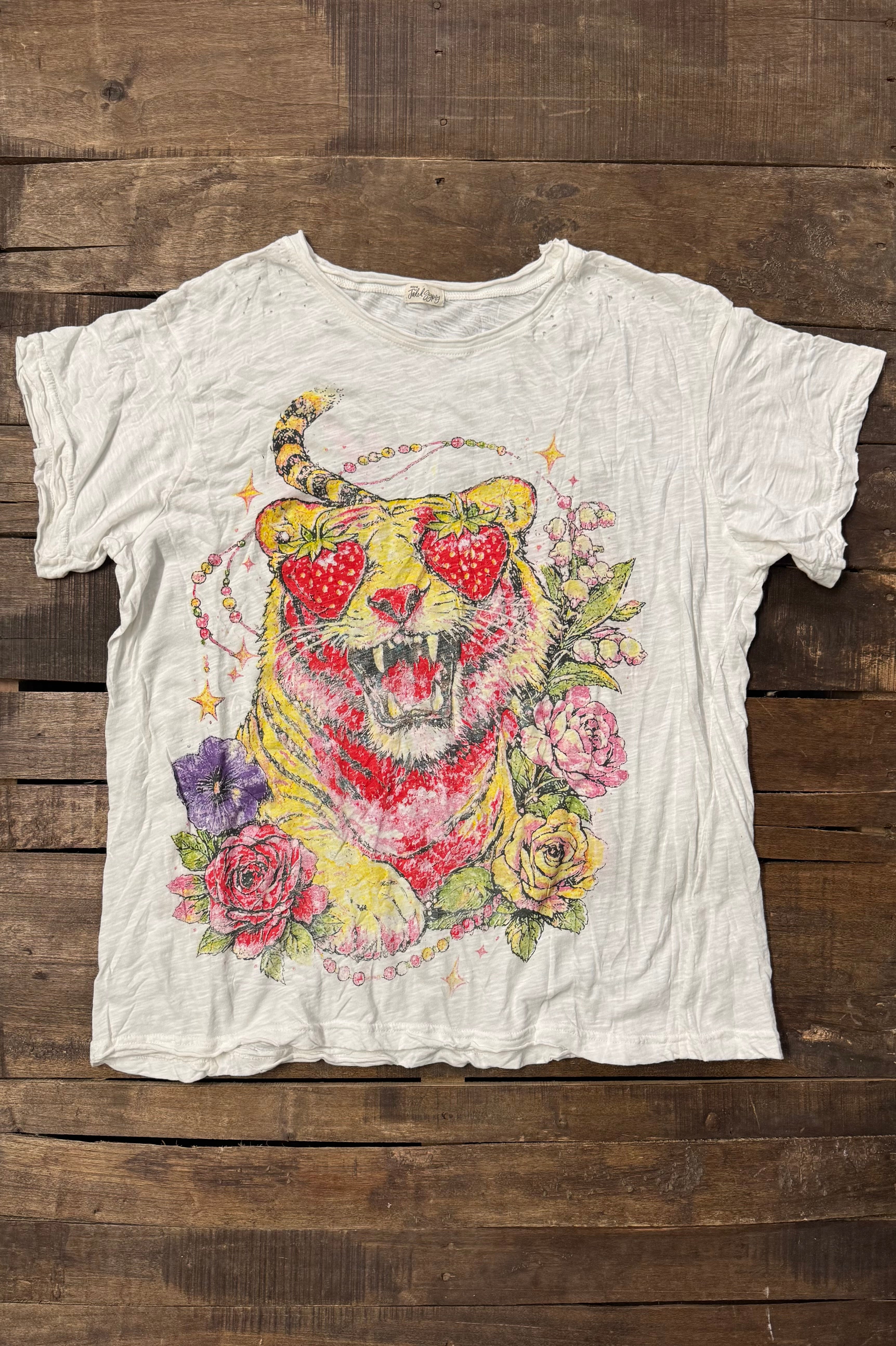 House of Jaded Gypsy Worn and Weathered Tee - Tigers Love