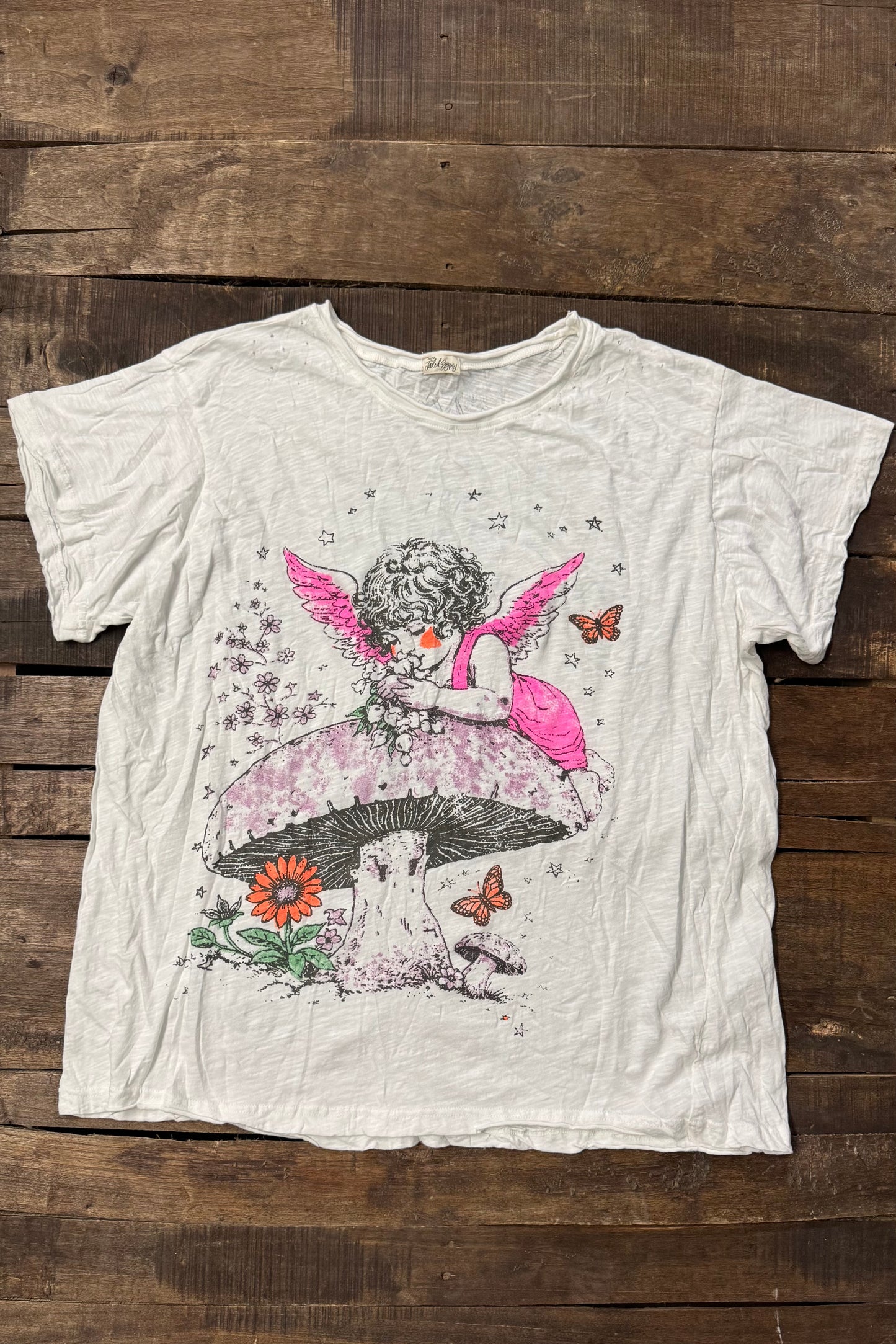 House of Jaded Gypsy Worn and Weathered Tee - Fairy front