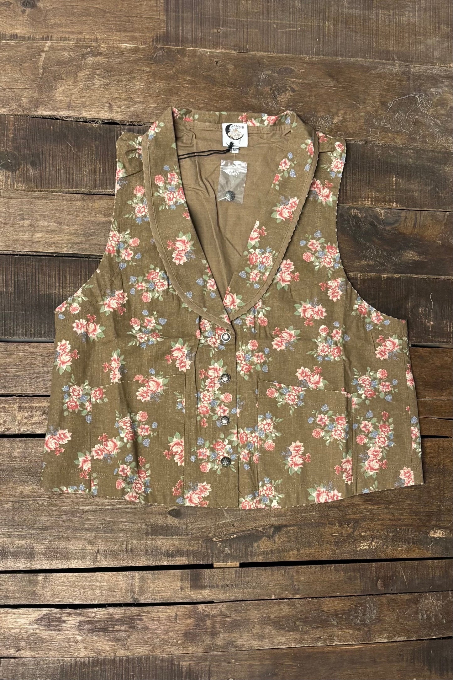 Pre-Order SpellBound Vest- chocolate Floral