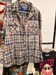 Keep It Gypsy Boho Stag Bleached Flannel Shirt - front view