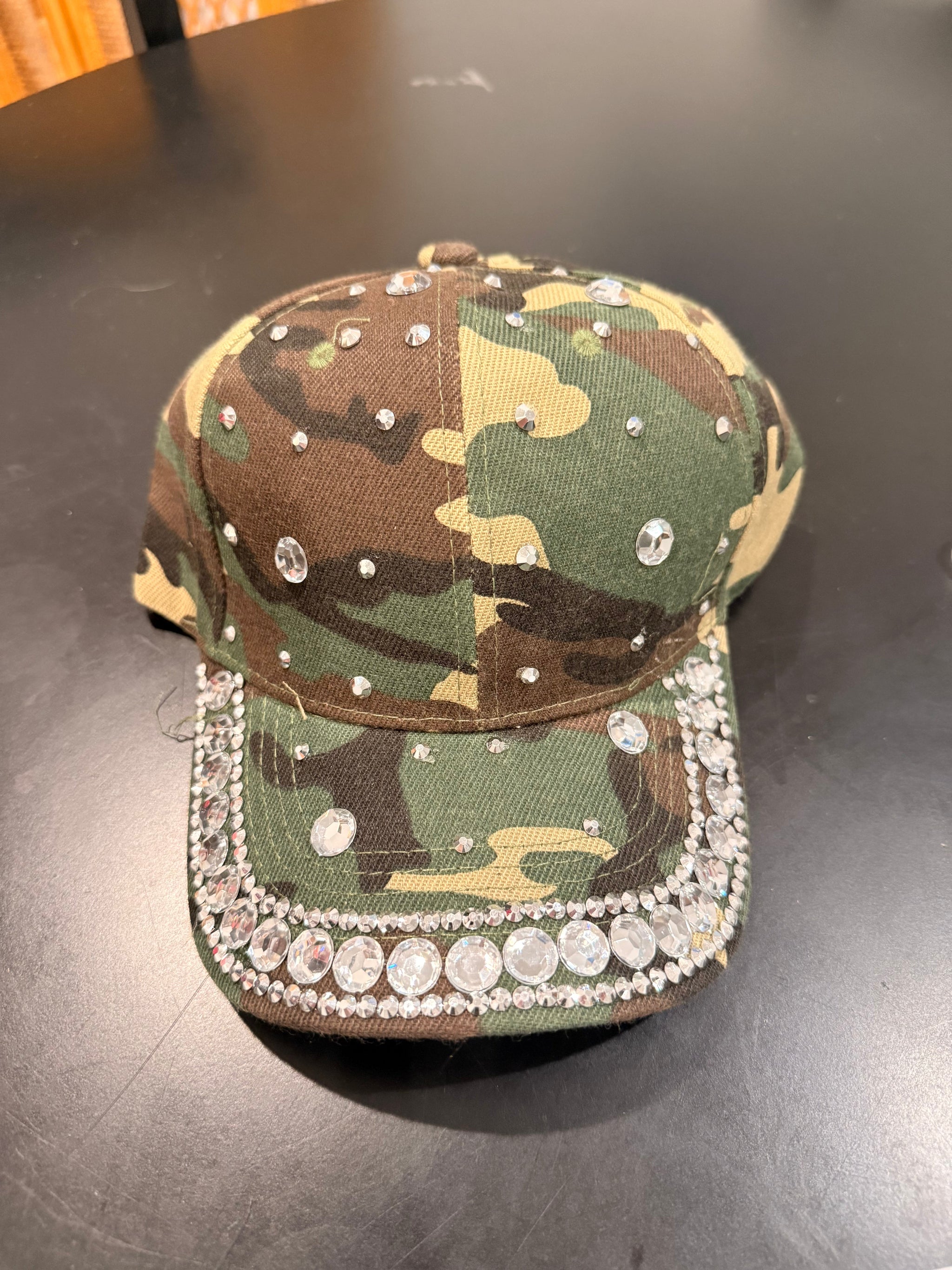 Keep It Gypsy Rhinestone Camo Baseball Cap with crystal embellishments