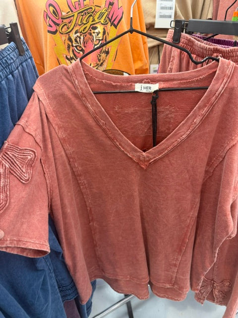 Pre-Order JHer Bow Sleeve Top #HT7250