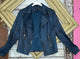 Peacock Faux Leather Moto Jacket with Zippers