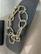 Wafa Silver Link Bracelet - chunky organic chain-link bracelet with hammered texture and toggle clasp