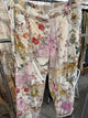 Paper Lace Natural floral patchwork pants with button front and pockets