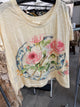 Paper Lace Cream Ivory rose and blue china plate graphic tee PLC-185T
