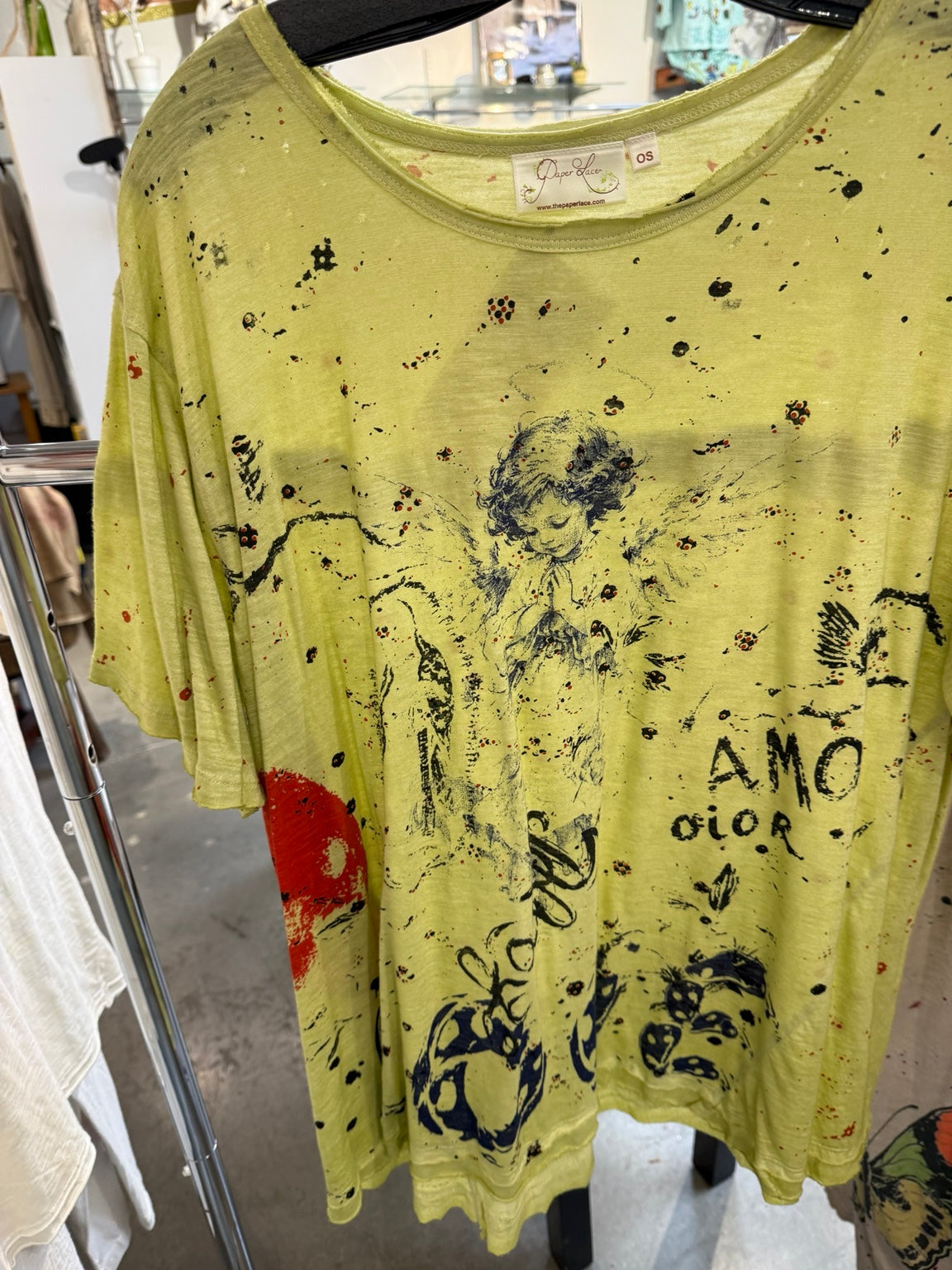 Paper Lace PL-G750T lime angel graphic tee