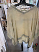 Paper Lace PL-G785T Tye Dye Blue textured fringe trim top