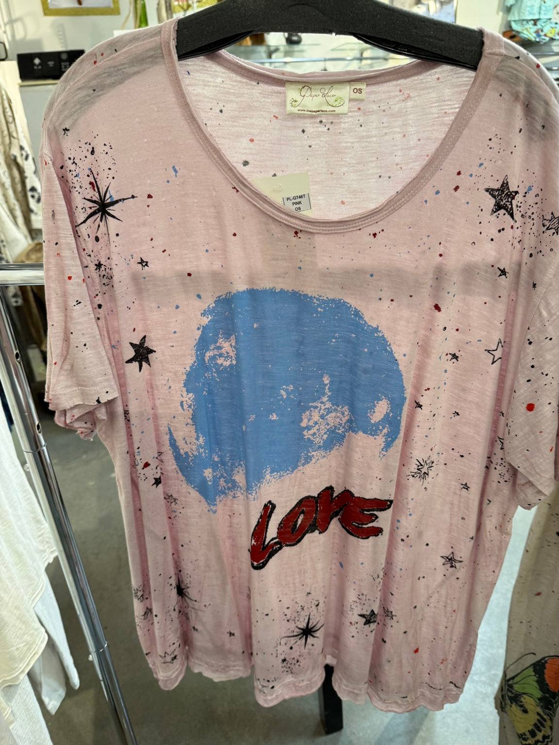 Paper Lace PL-G746T pink Love Moon and Stars tee