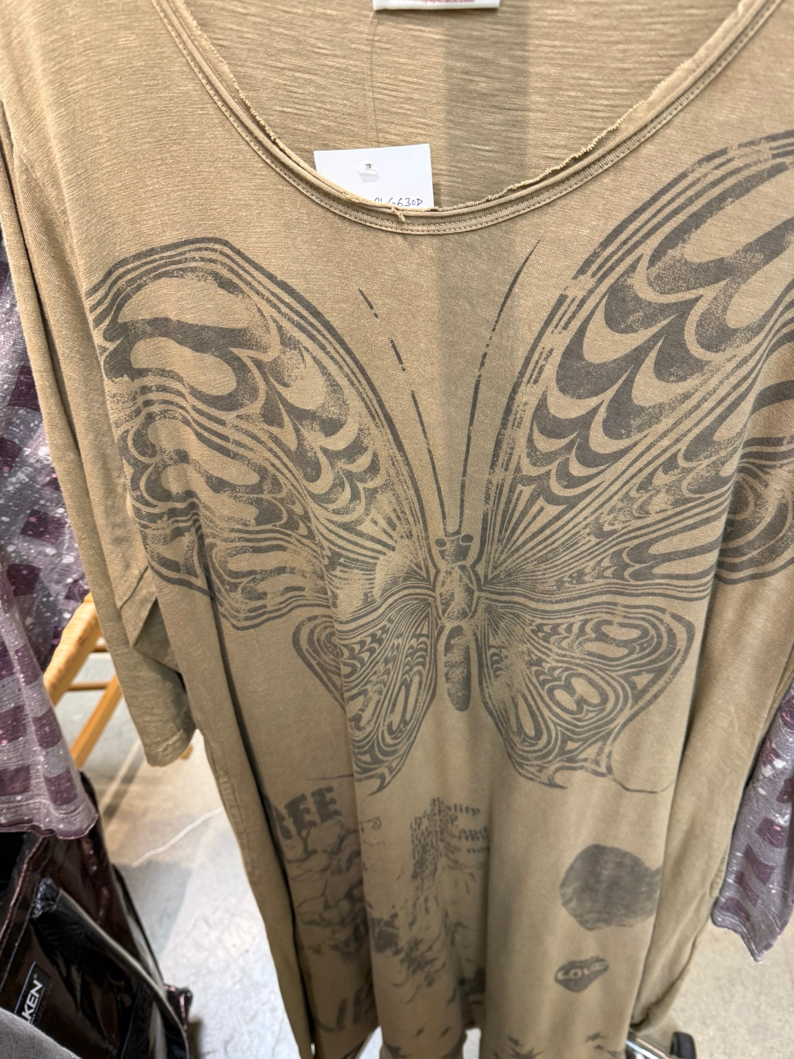 Paper Lace khaki butterfly dress PL-G630D