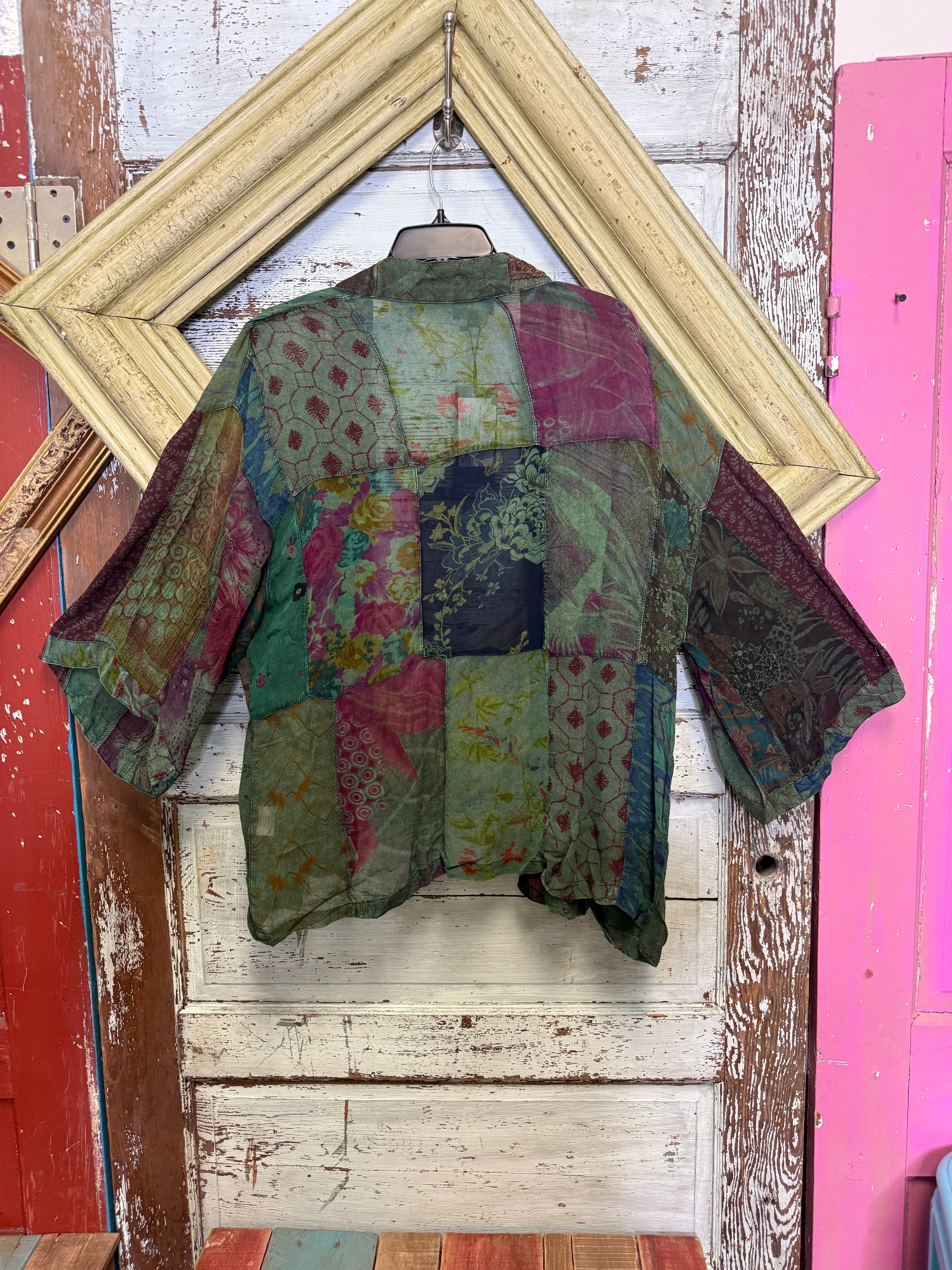 Western Overdyed Patches Kimono