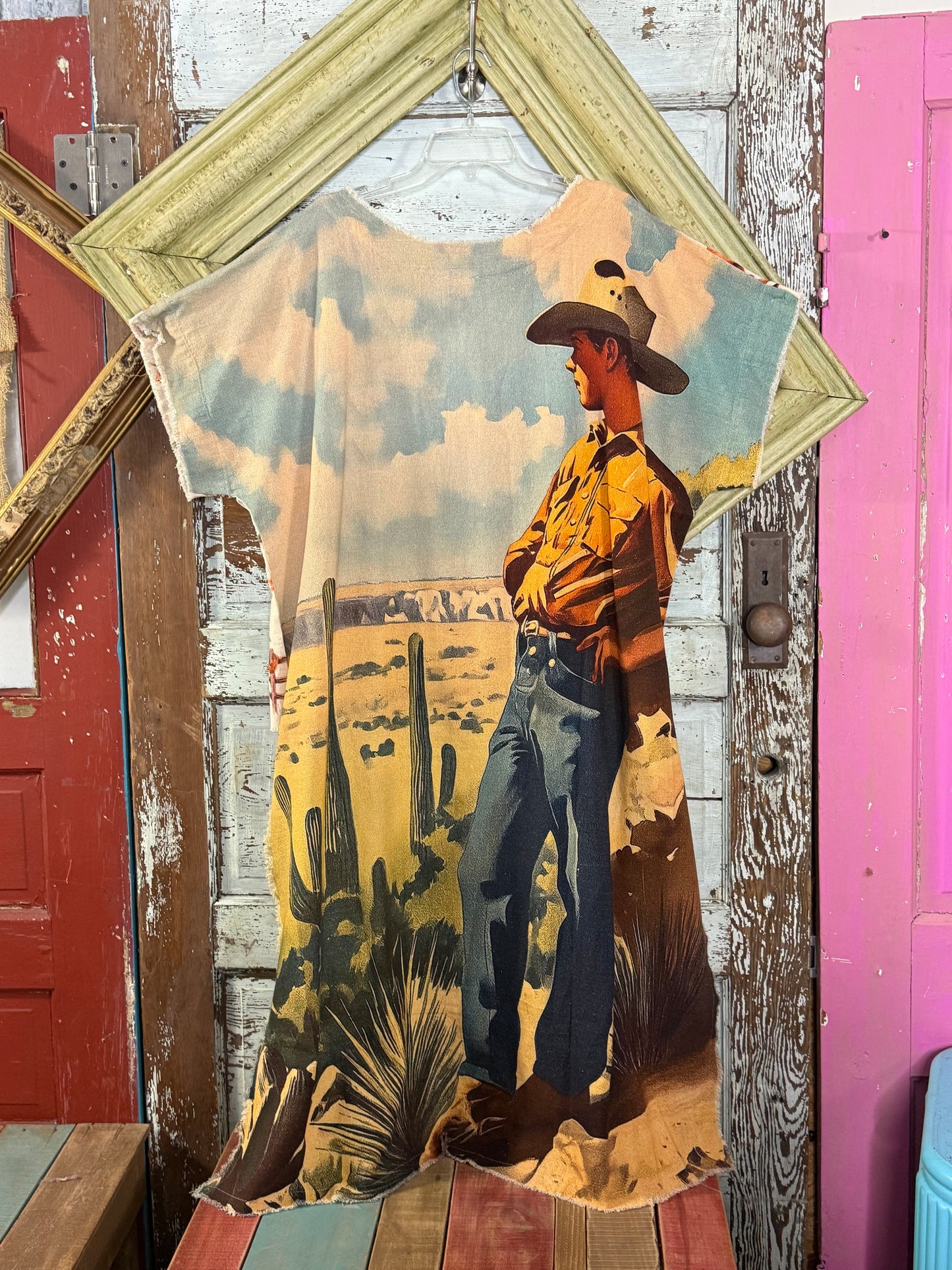 i love linen Ride em cowboy Hi-Low top