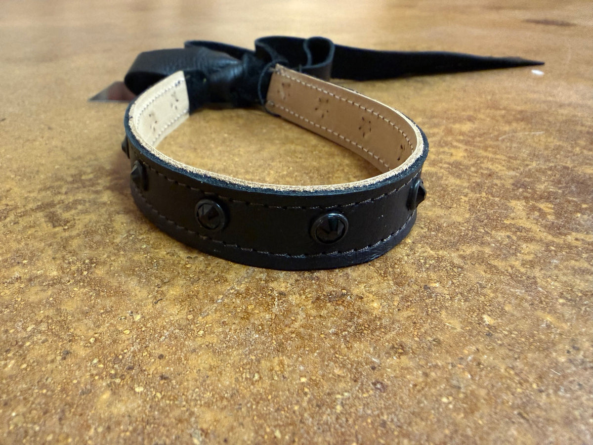 Black / Black Kurtman leather tie choker