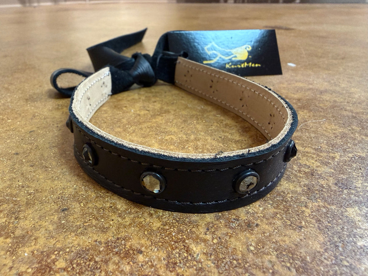 Black / Smoky Kurtman leather tie choker
