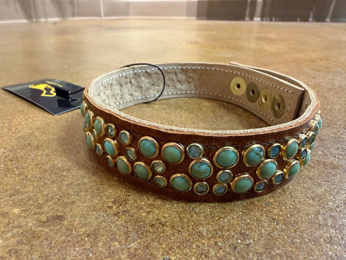 Brown / Turquoise Kurtman jeweled choker