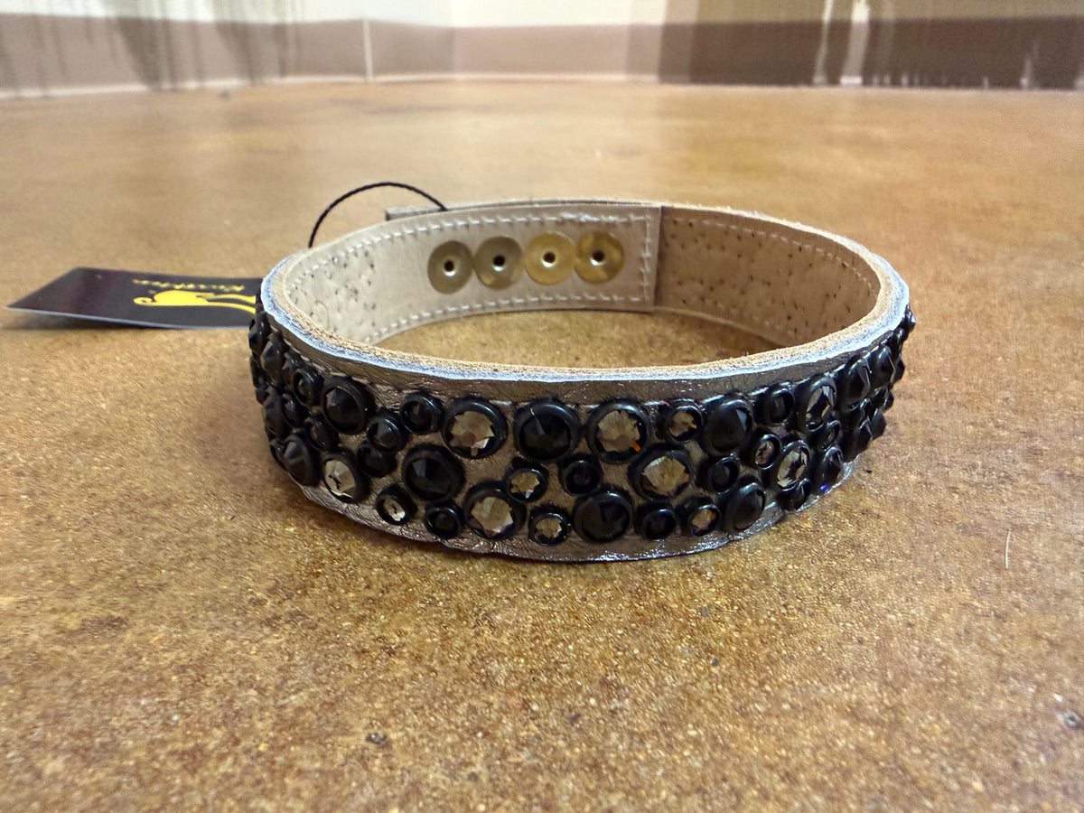 Silver / Black & Smoky Kurtman jeweled choker