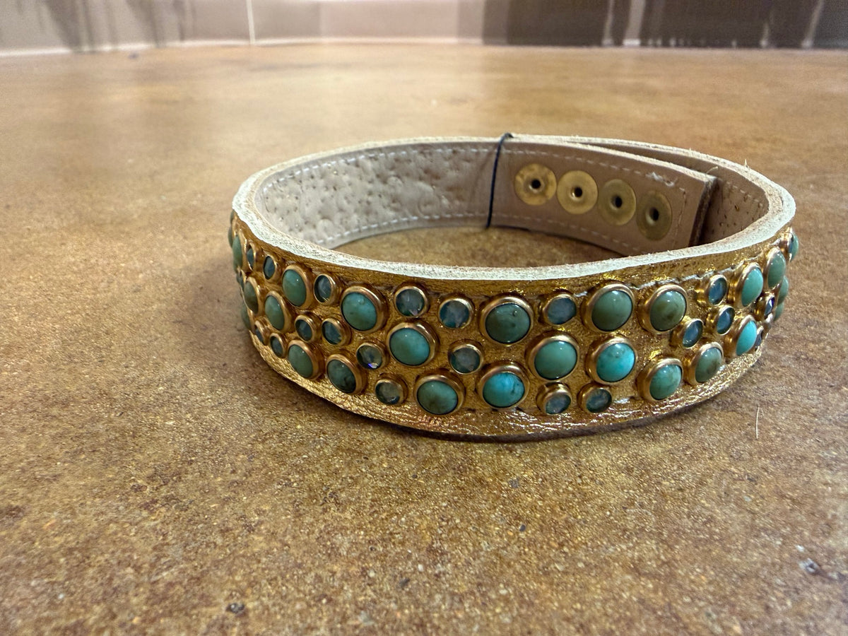 Gold / Turquoise Kurtman jeweled choker
