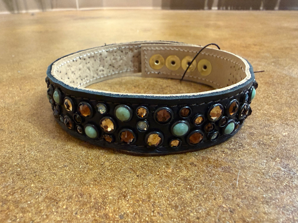 Black / Turquoise & Amber Kurtman jeweled choker