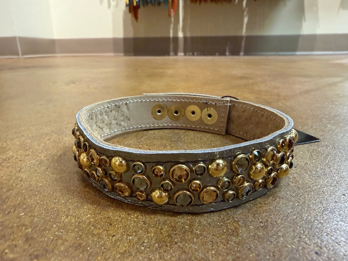 Pewter / Gold & Smoky Kurtman jeweled choker