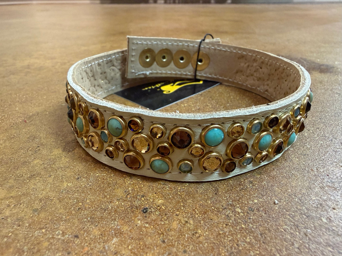 Ivory / Turquoise & Amber Kurtman jeweled choker