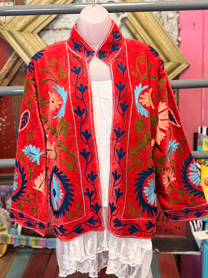 Felecia Bella Velvet Emboriered short Jacket
