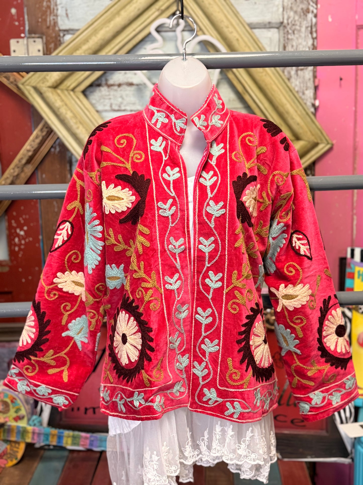 Felecia Bella Velvet Emboriered short Jacket