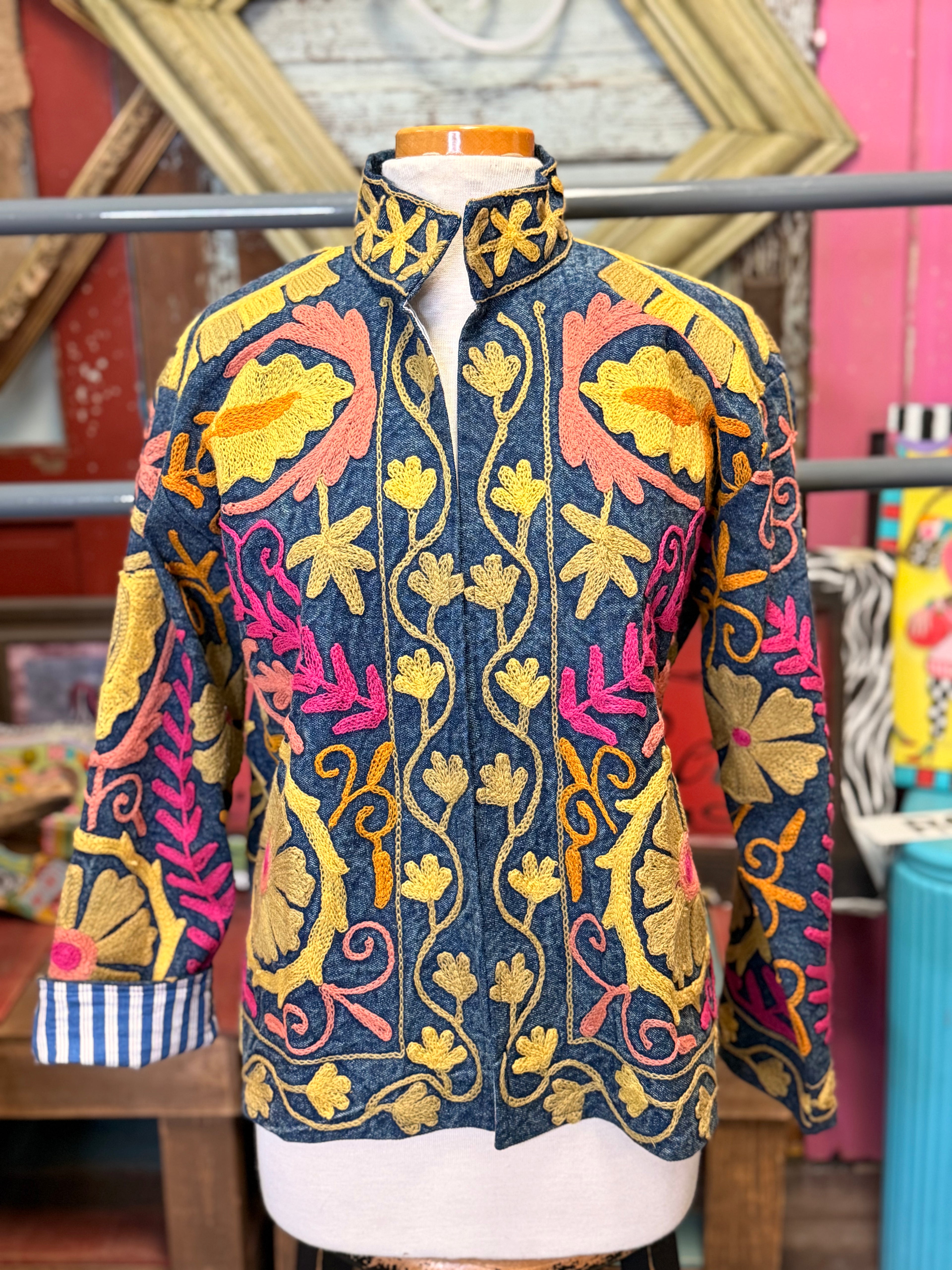 Felecia Bella Denim Embroidered Jacket