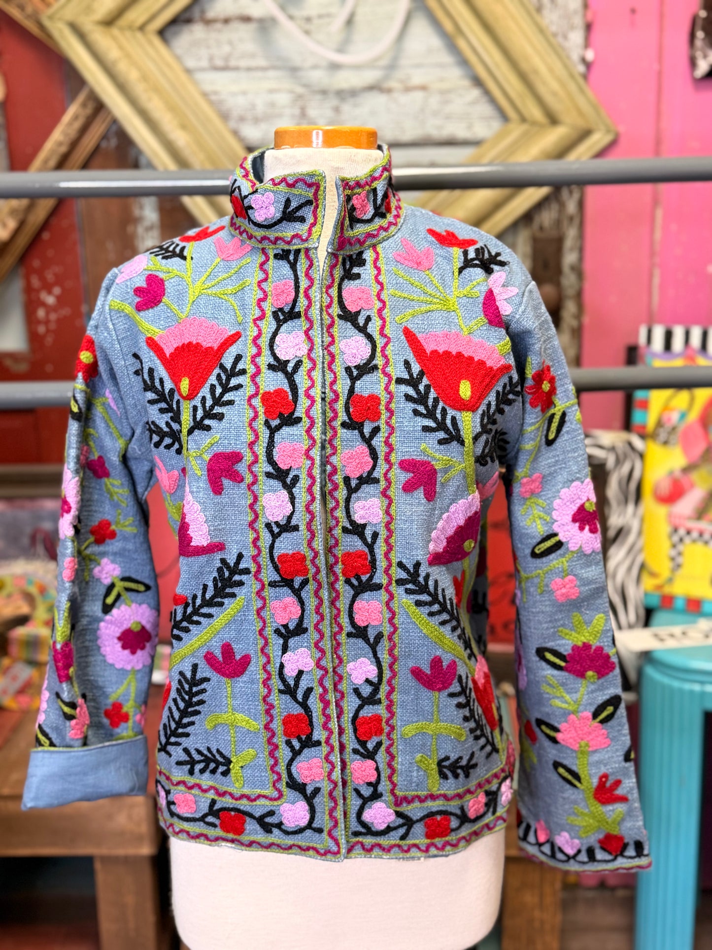 Felecia Bella Denim Embroidered Jacket
