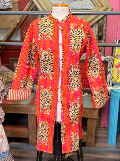 Felecia Bella Quilted button front reversable long  Jacket