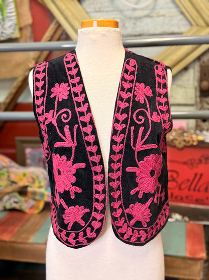 Felecia Bella Velevet emboridery Short vest