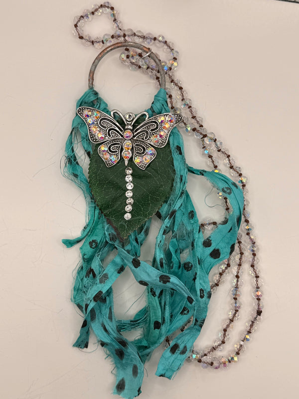 A Rare Bird Butterfly Crystal Necklace