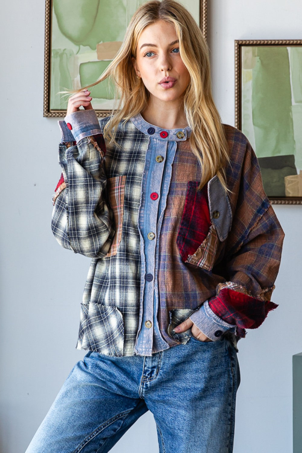 WASHED PATCHWORK JACKET